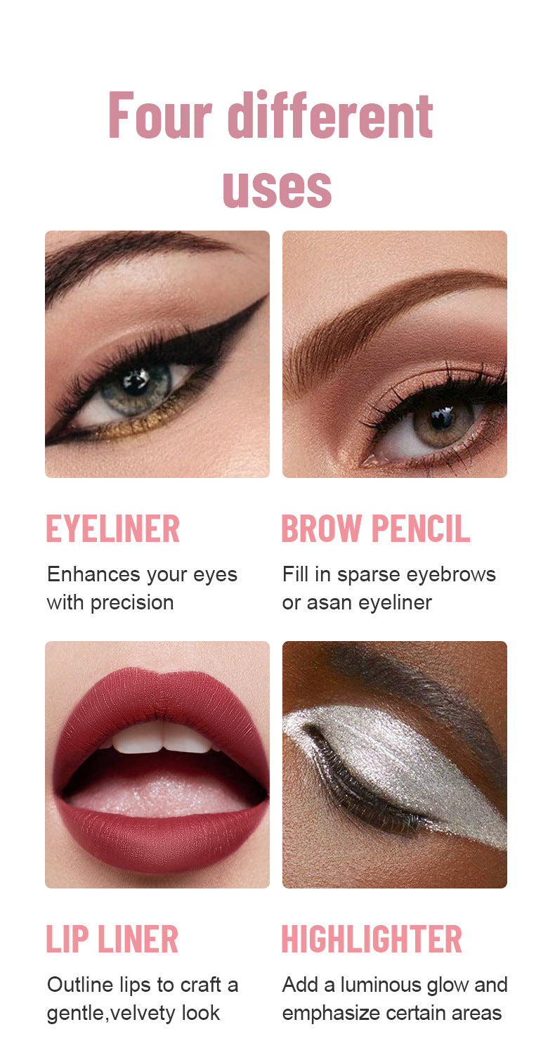 Swatches of the 4-in-1 Beauty Pen showing all four makeup functions